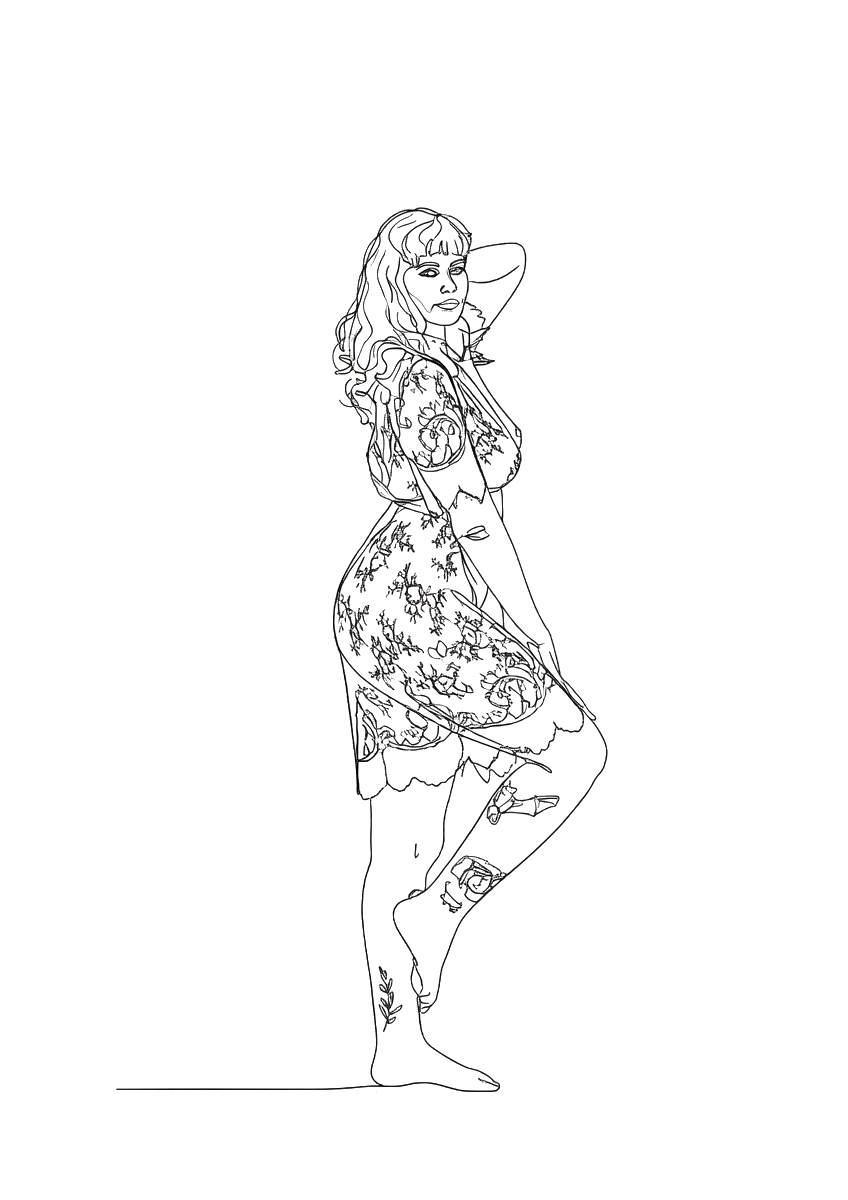 Kimono y Noir Nº1251 — Arte de Línea