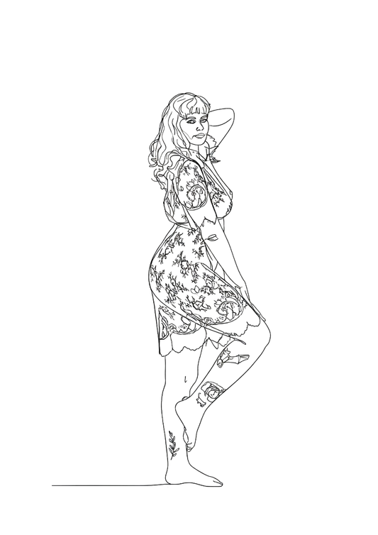 Kimono y Noir Nº1251 — Arte de Línea