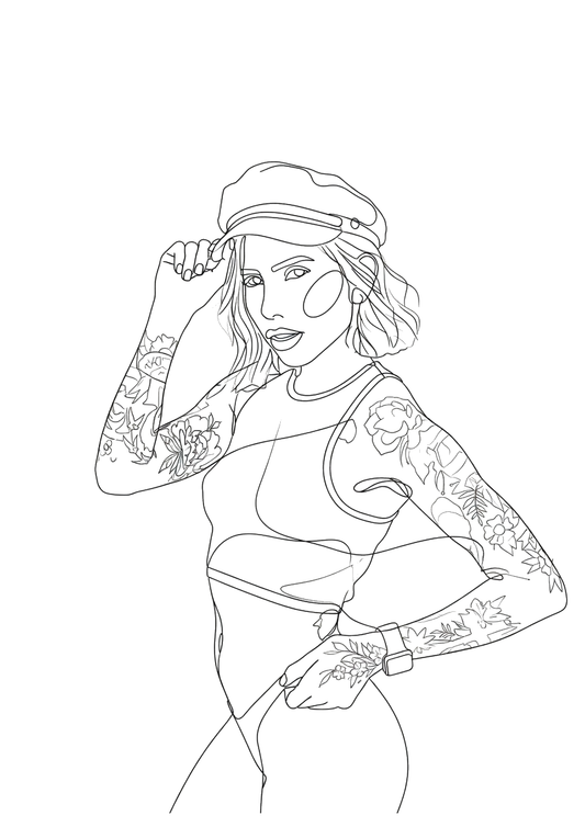 Gorra y Tinta Nº1234 — Arte de Línea